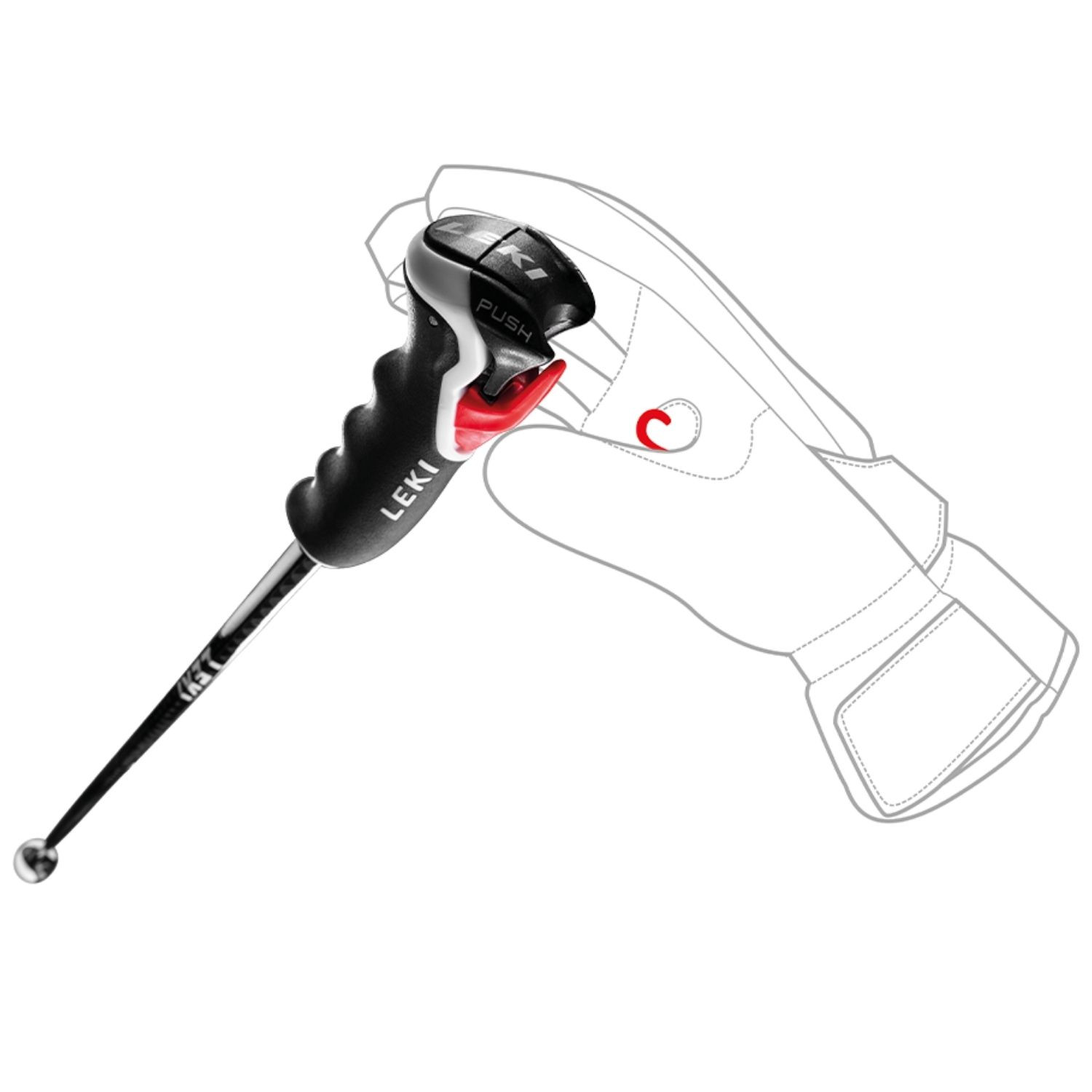 Lyžiarske palice LEKI Carbon HX 3D Black - Pánske palice - 3