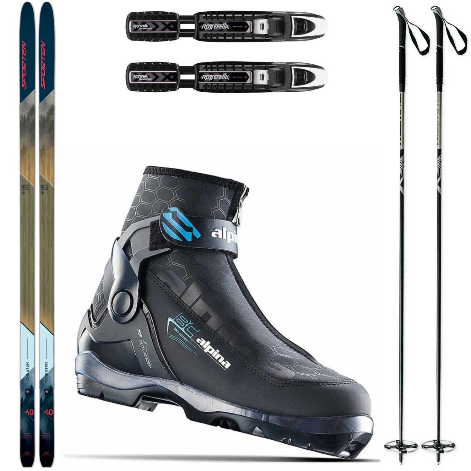 Dámsky backcountry set SPORTEN Forester MgE s viazaním BC + topánky Alpina Outlander Eve + palice - Backcountry sety - 1