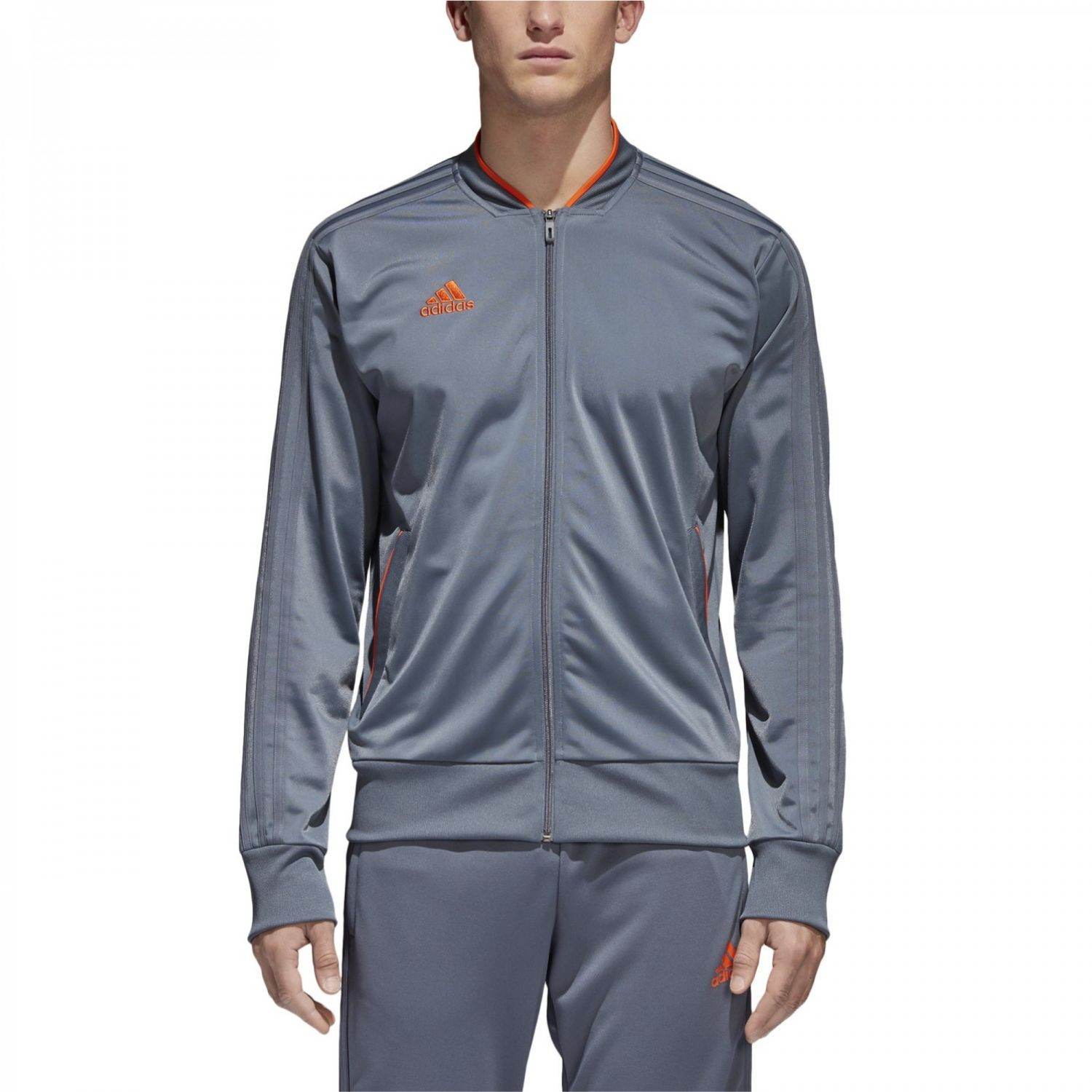 Mikina Adidas Con18 PES JKT Grey - Mikiny bez kapucne - 1