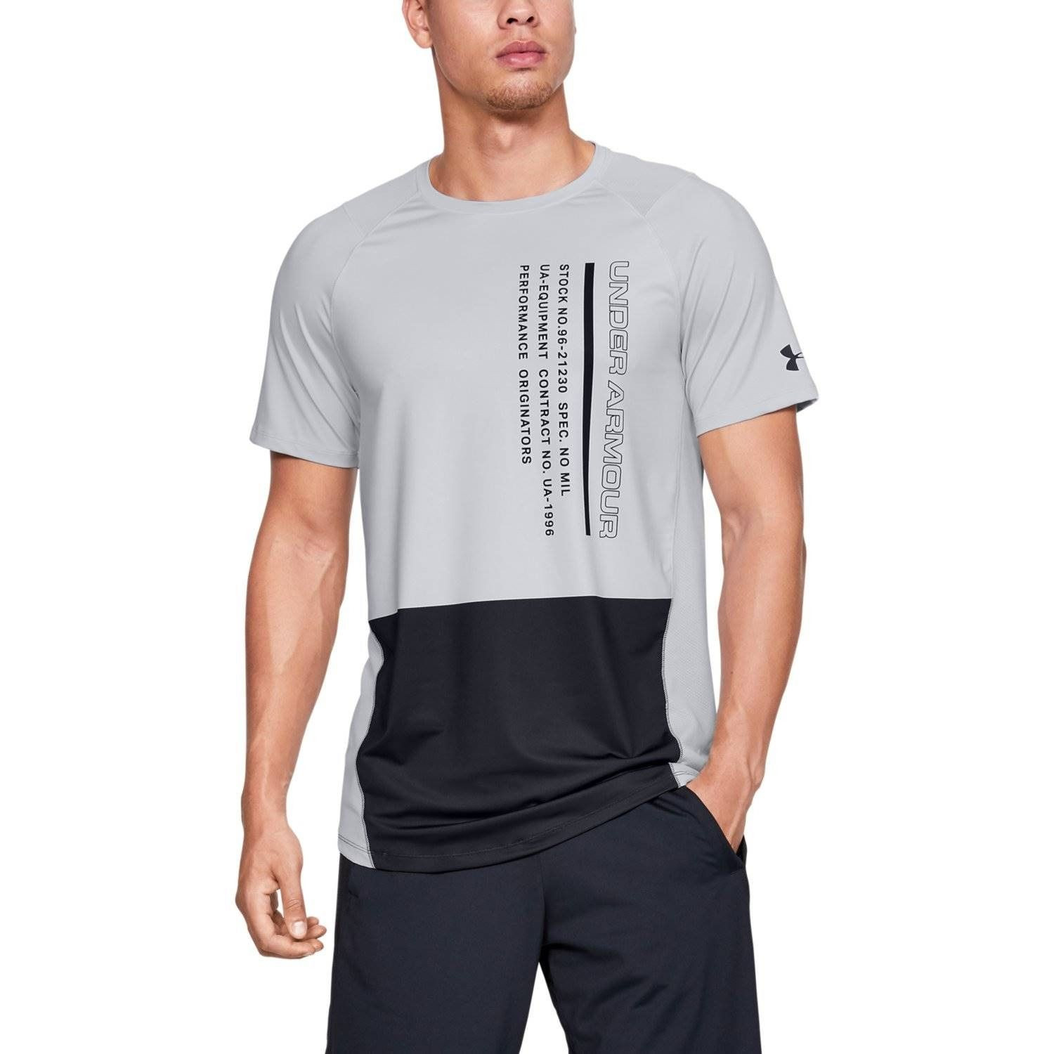 Tričko UNDER ARMOUR MK1 SS Colourblock Halo Gray - OBLEČENIE - 1