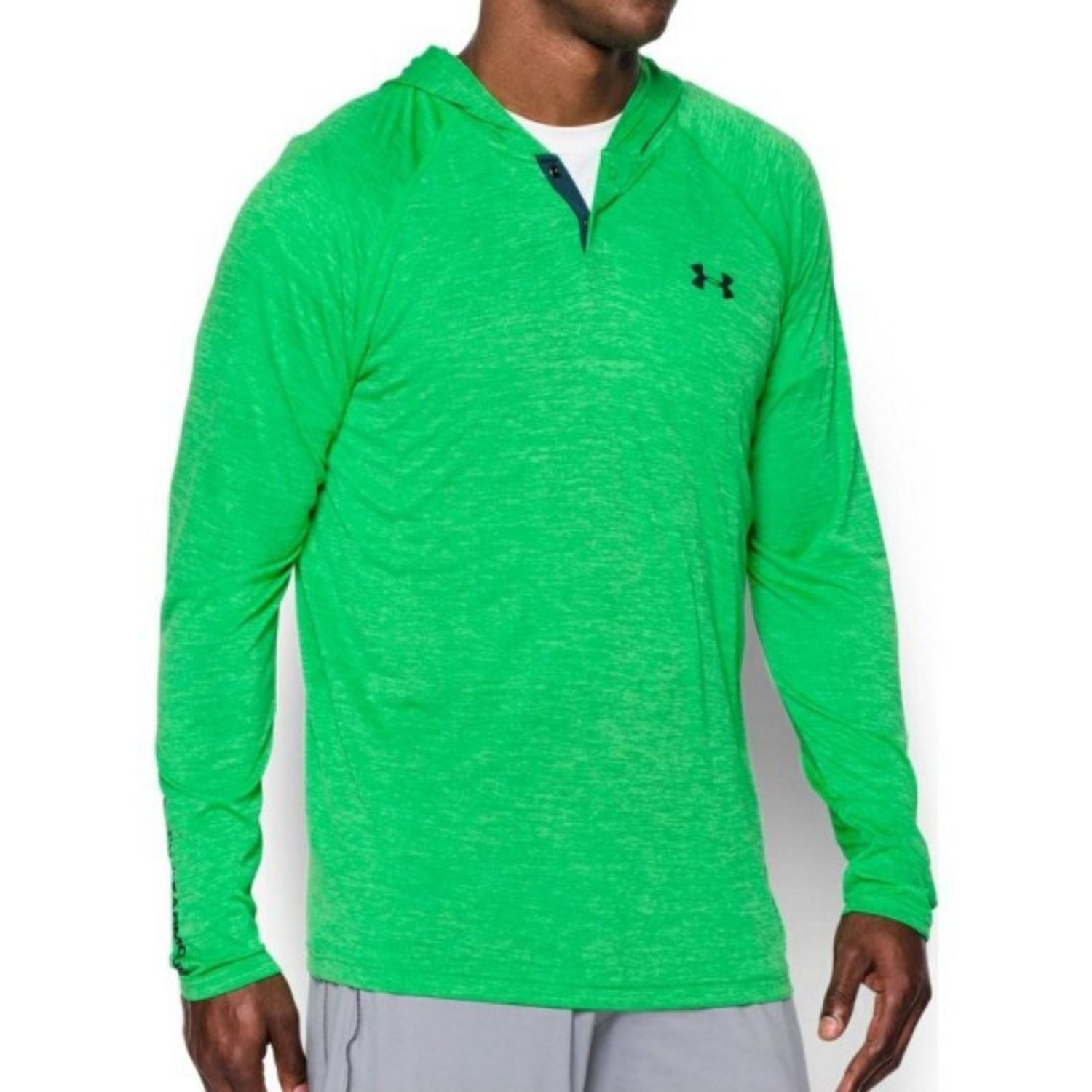Pánska mikina Under Armour UA Tech Popover Henley Green - Mikiny s kapucňou - 1