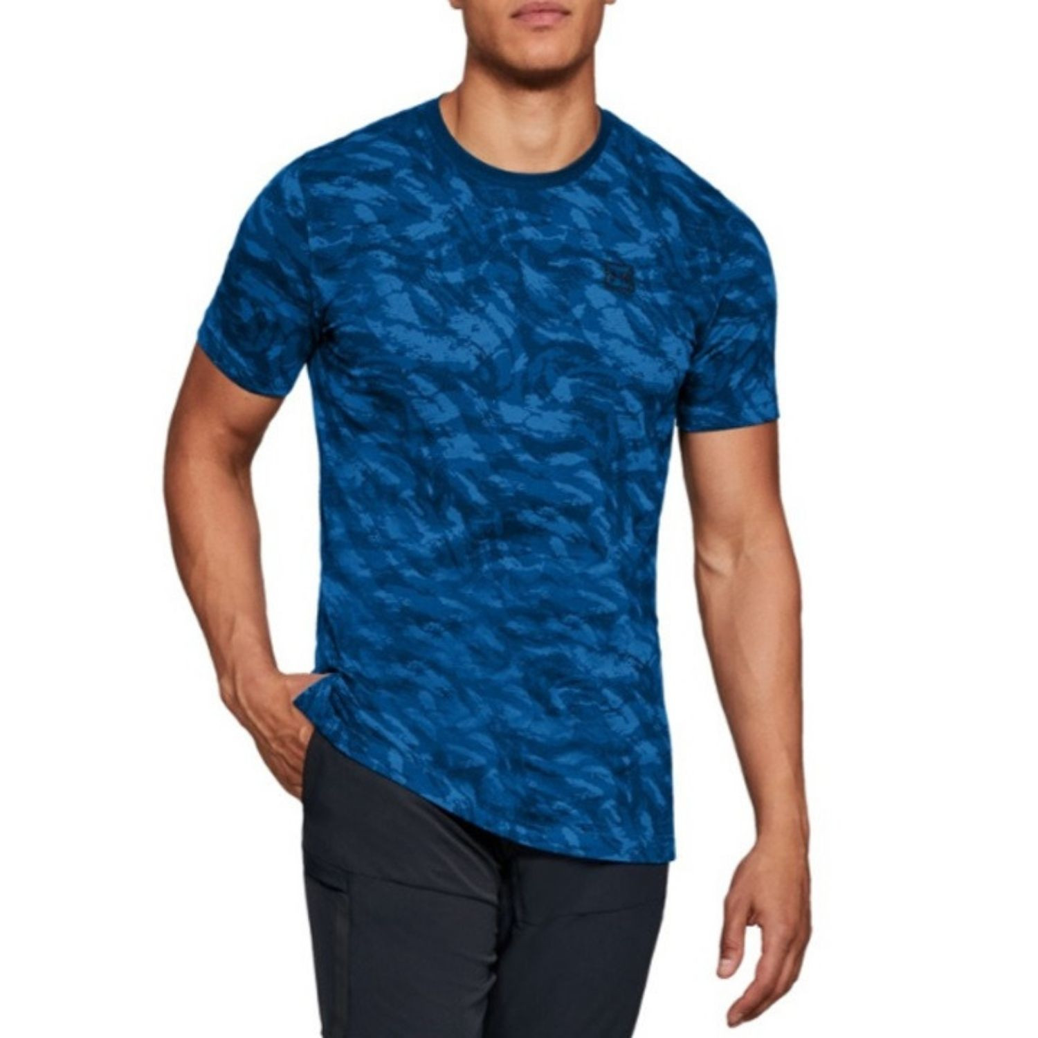 UNDER ARMOUR Sportstyle Printed SS Blue - OBLEČENIE - 1
