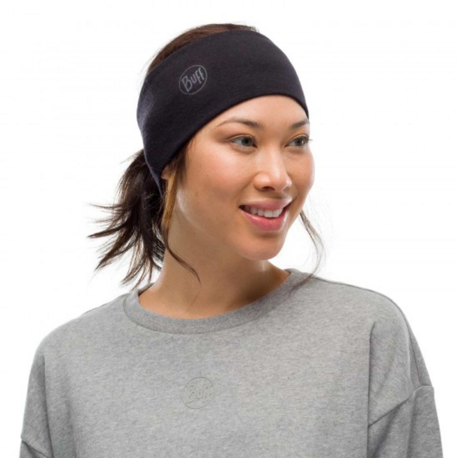 Čelenka BUFF Merino Headband Solid Black - Čelenky - 2