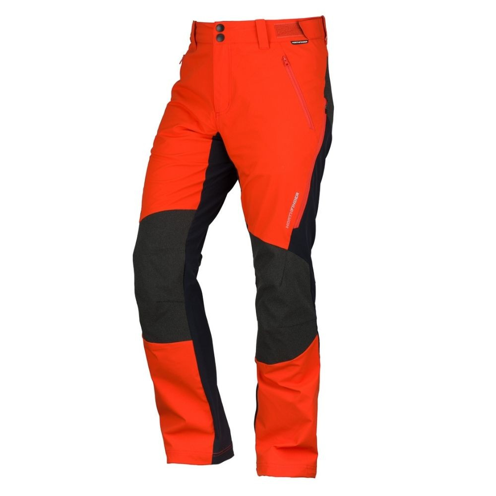 Hybridné softshellové nohavice NORTHFINDER Hybrid Hrmovec Red - Turistické nohavice - 1