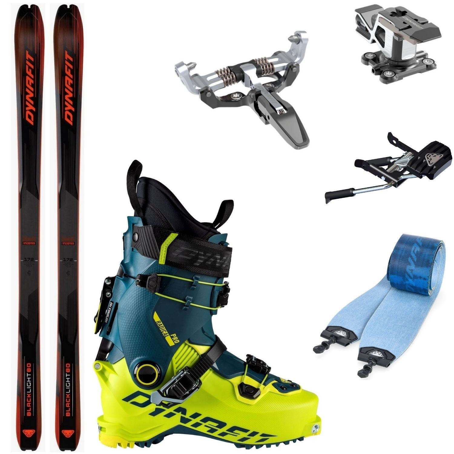 Skialpový set DYNAFIT Blacklight 80 s pásmi + viazanie Superlite 150 + lyžiarky Dynafit Radical Pro - Skialp sety -Unisex - 1