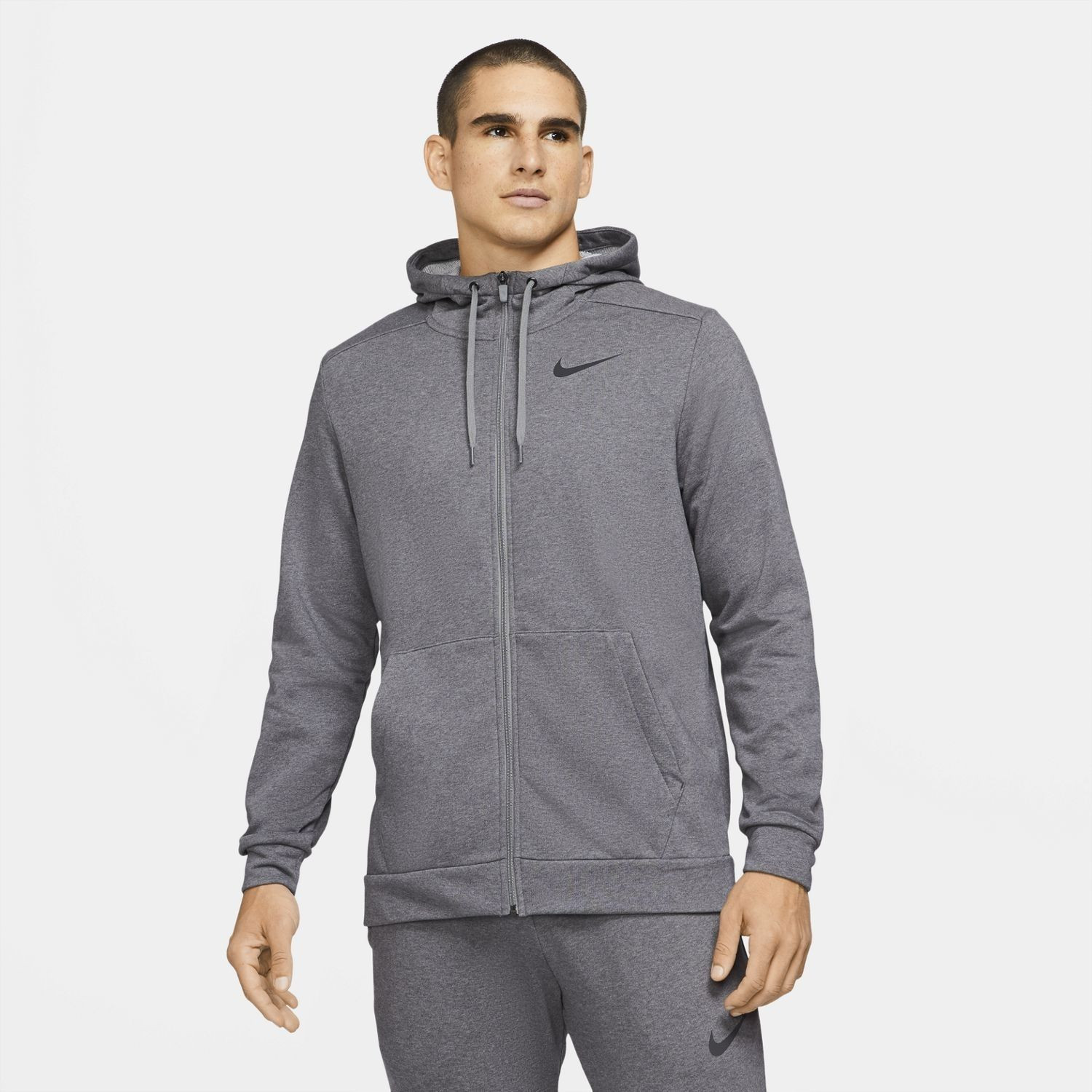 Mikina NIKE Dri-FIT Full-Zip Training Grey - Mikiny s kapucňou - 1