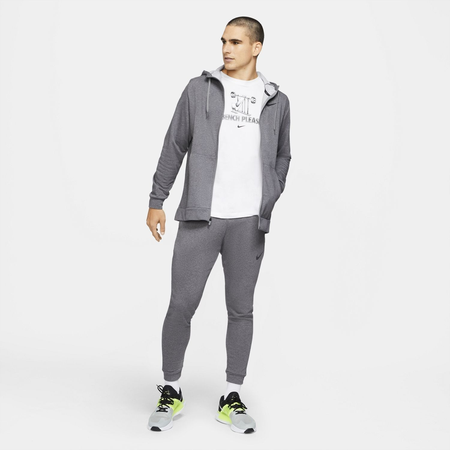 Mikina NIKE Dri-FIT Full-Zip Training Grey - Mikiny s kapucňou - 4