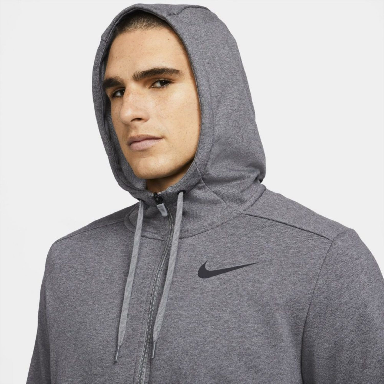 Mikina NIKE Dri-FIT Full-Zip Training Grey - Mikiny s kapucňou - 3
