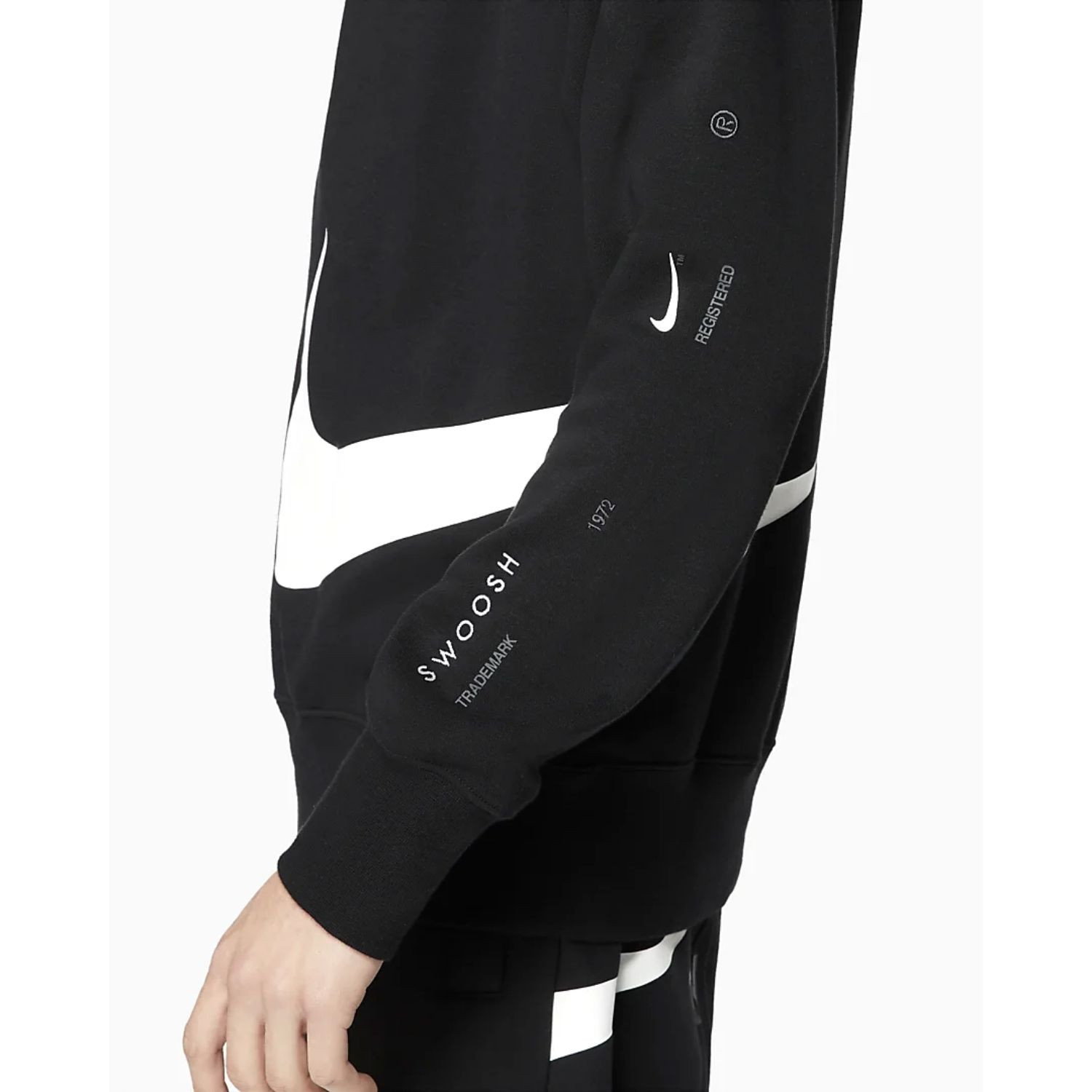 Mikina NIKE Sportswear Swoosh Men's Black - Mikiny bez kapucne - 5