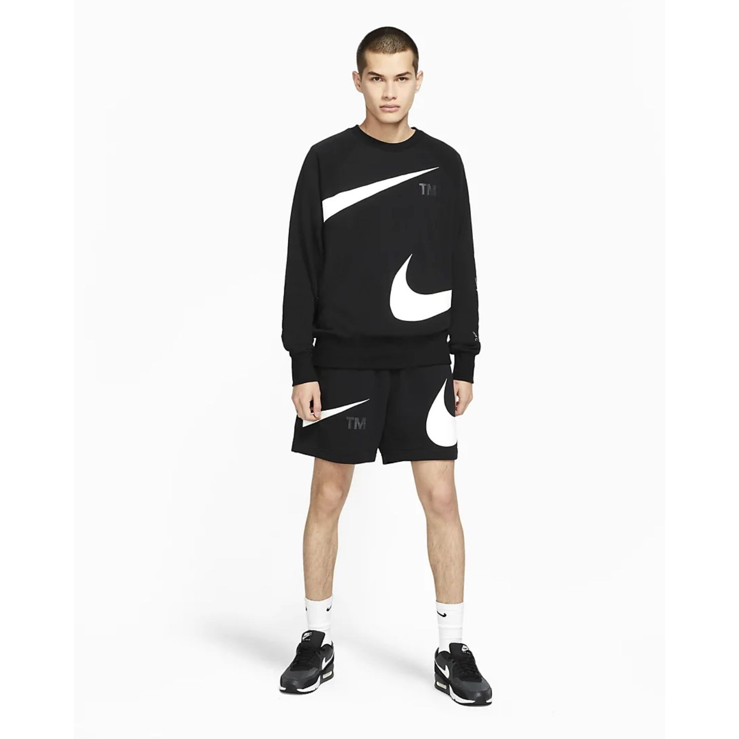 Mikina NIKE Sportswear Swoosh Men's Black - Mikiny bez kapucne - 6