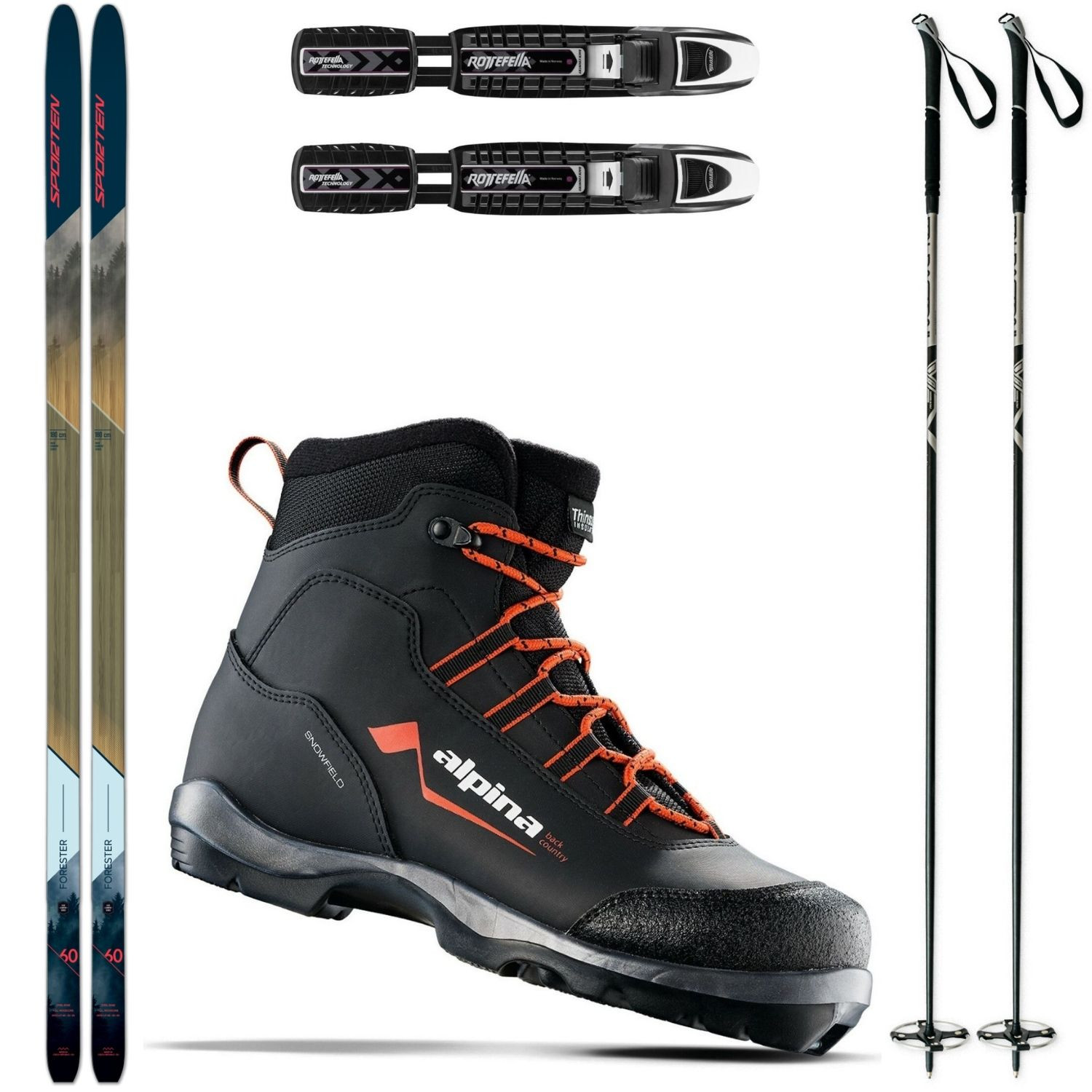Backcountry set SPORTEN Forester MgE s viazaním BC + topánky Alpina Snowfield + palice - Backcountry sety - 1