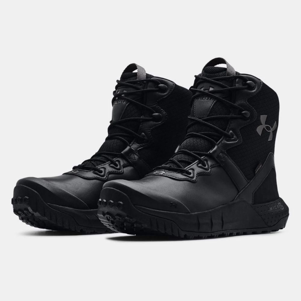 Kožené nepremokavé topánky UNDER ARMOUR MicroG Valsetz Leather Waterproof Tactical - Turistická obuv - 3