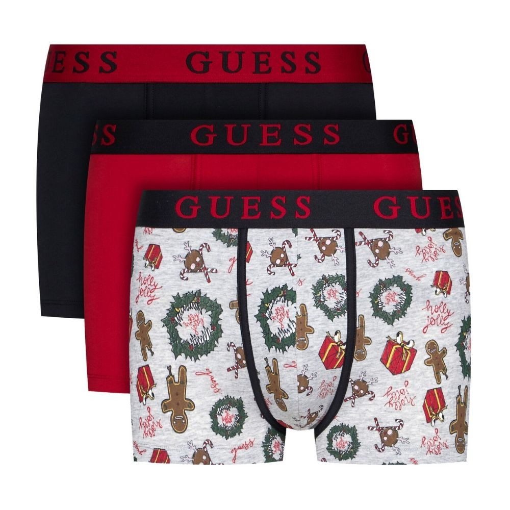 Boxerky GUESS 3-pack Black/Red/Grey - Spodná bielizeň - 1
