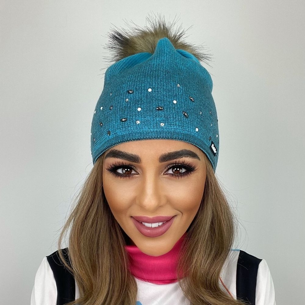 Zimná čiapka EISBÄR Dip Dye Lux Crystal Mü Turquoise - Čiapky - 2
