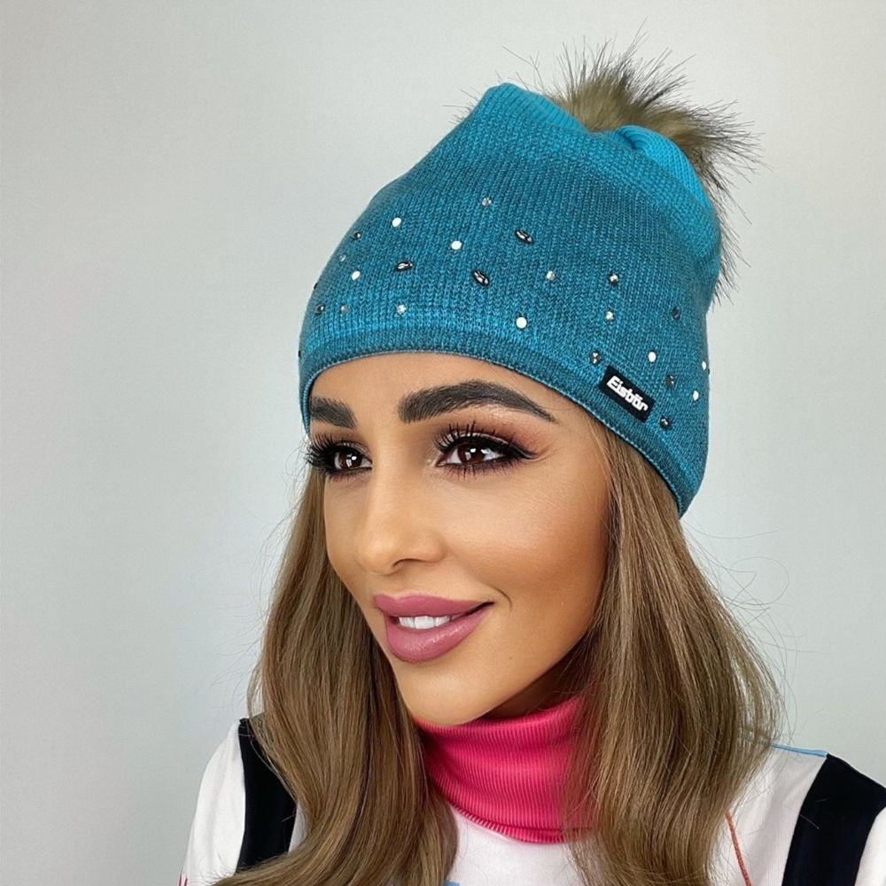 Zimná čiapka EISBÄR Dip Dye Lux Crystal Mü Turquoise - Čiapky - 1