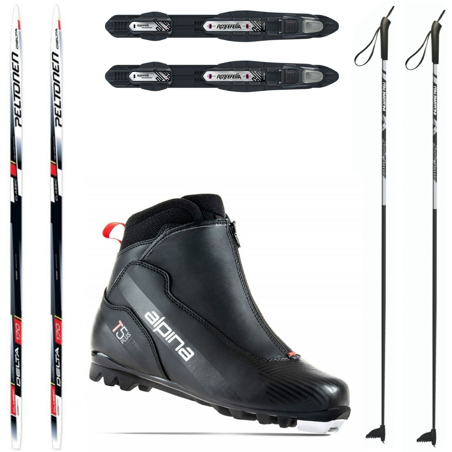 Bežkový set PELTONEN Delta (BEZ ŠUPÍN) s viazaním + obuv Alpina T5 Plus + palice - Dámske sety - 1