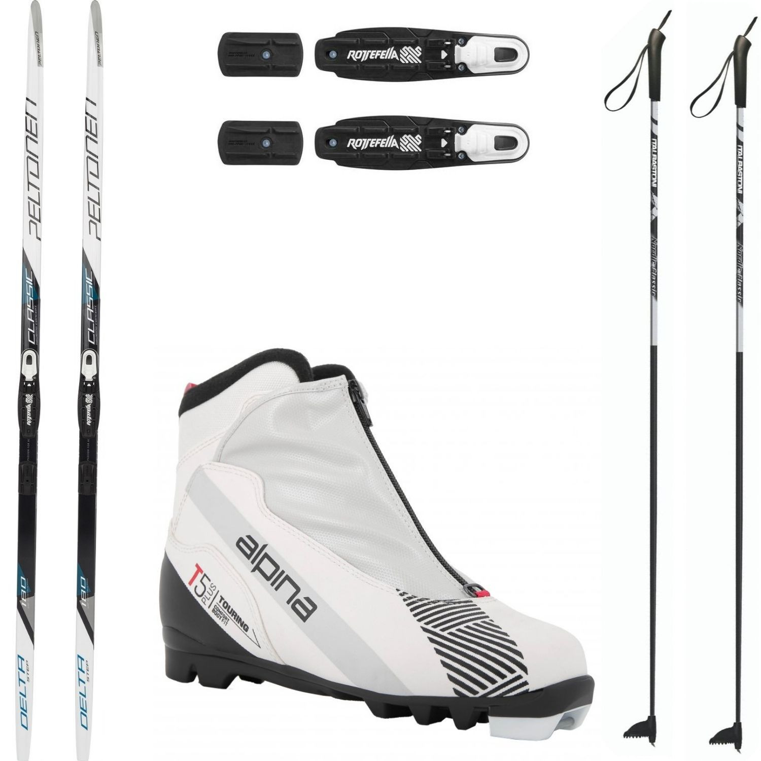 Dámsky bežkový set PELTONEN Delta s viazaním + obuv Alpina T5 W + palice - Dámske sety - 1
