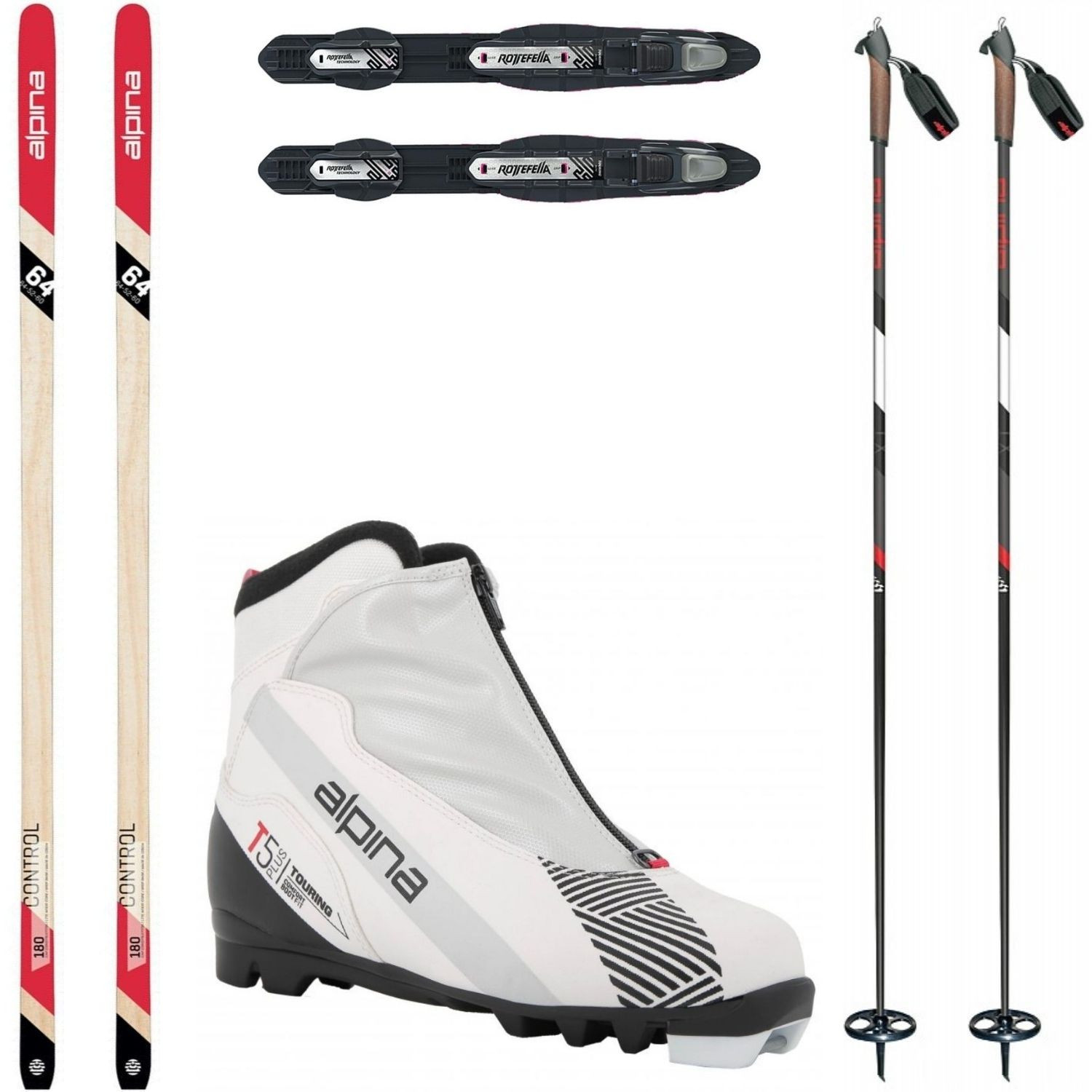 Bežkový set ALPINA Control 64 Edge s viazaním + obuv Alpina EVE + palice - Dámske sety - 1