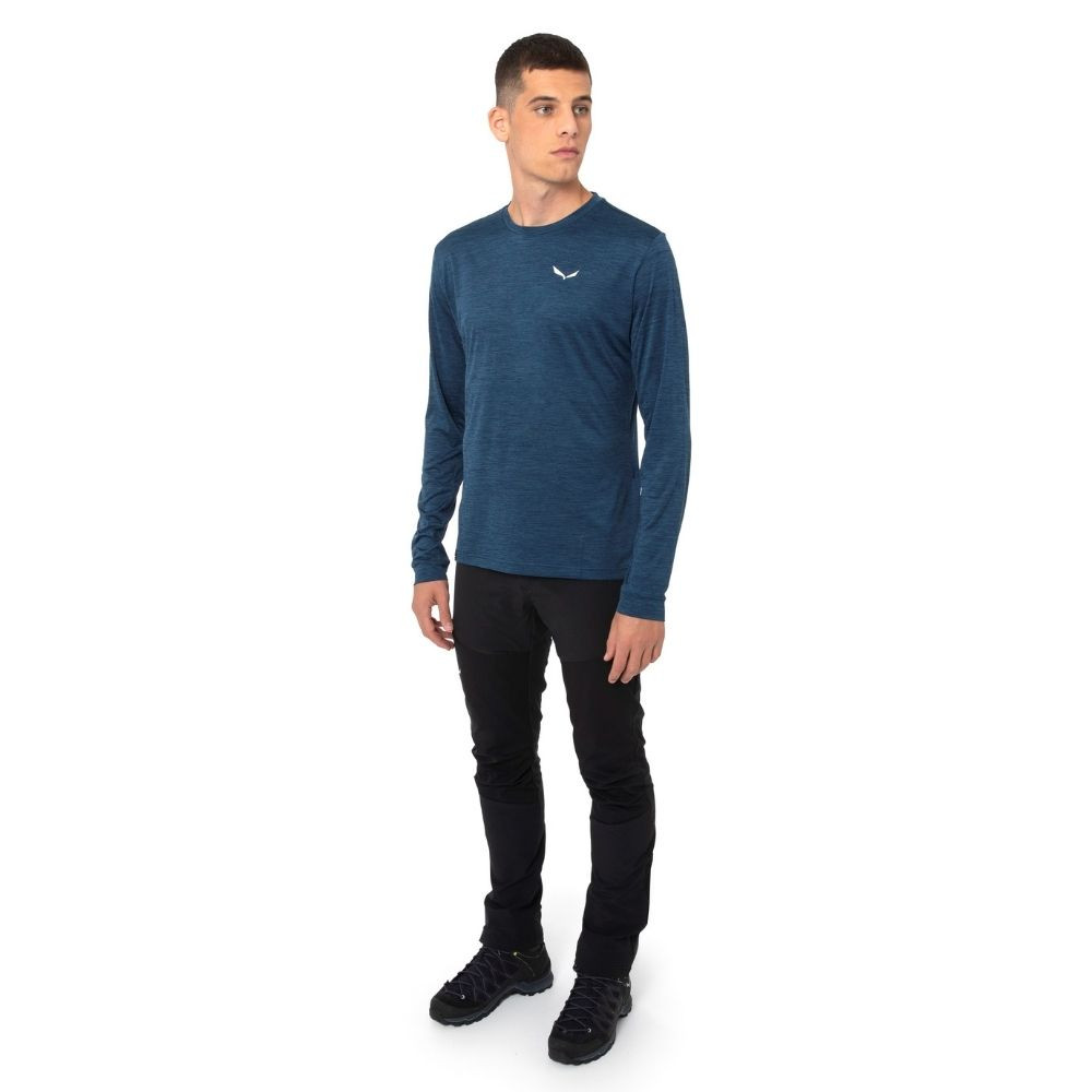 Tričko SALEWA Puez Melange Dry M Dark Denim - OBLEČENIE - 3