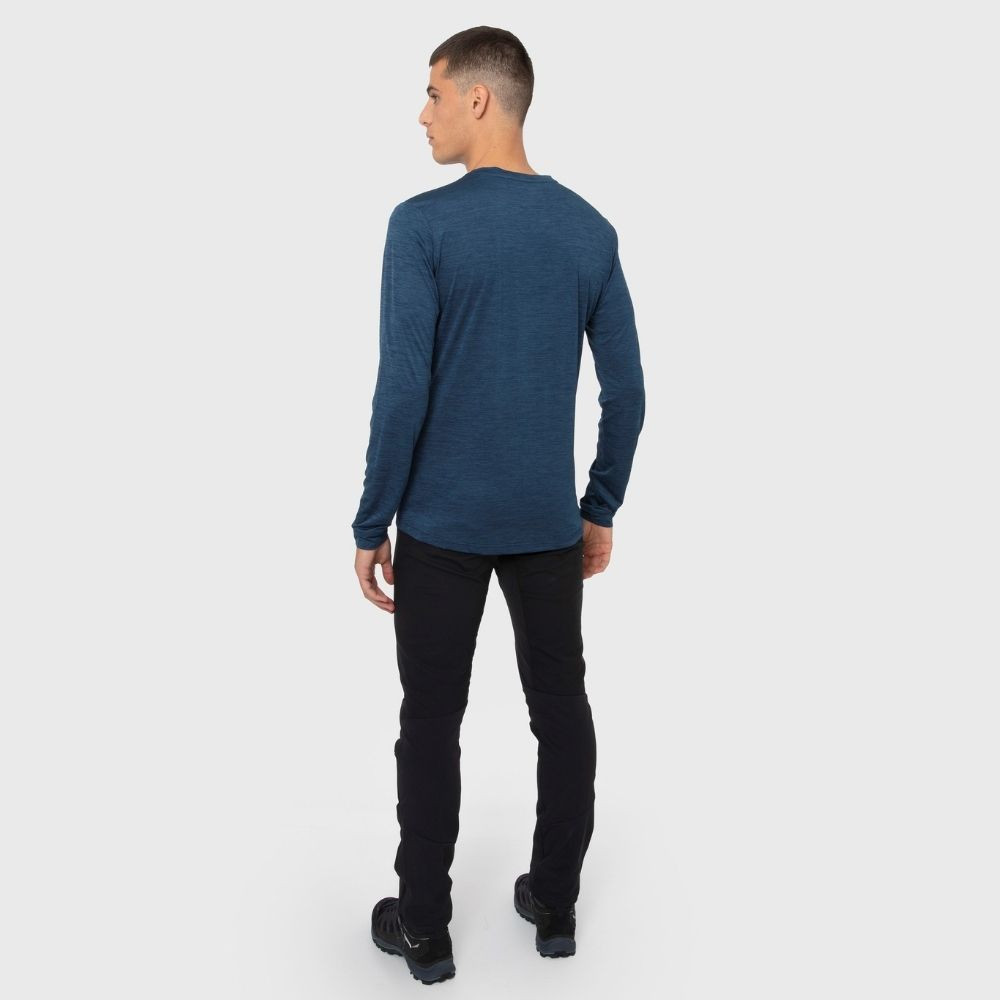 Tričko SALEWA Puez Melange Dry M Dark Denim - OBLEČENIE - 4