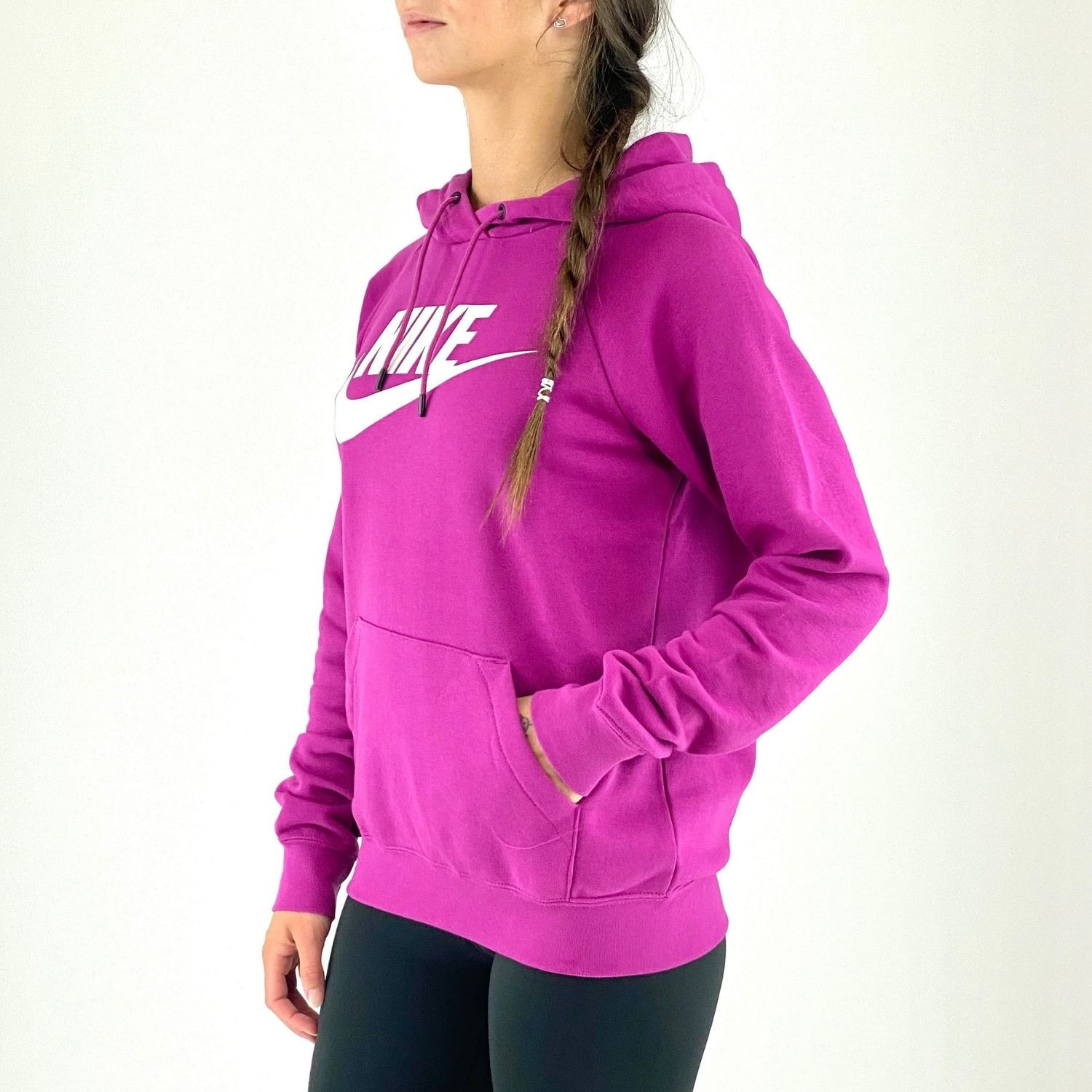 Mikina NIKE W NSW Essntl FLC GX Hoodie Pink - Mikiny s kapucňou - 2