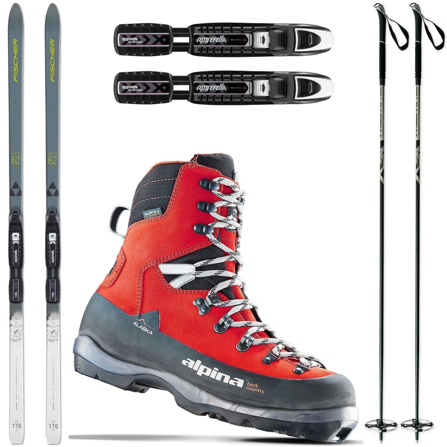 Backcountry set FISCHER Spider 62 Crown + obuv Alaska + palice - Backcountry sety - 1
