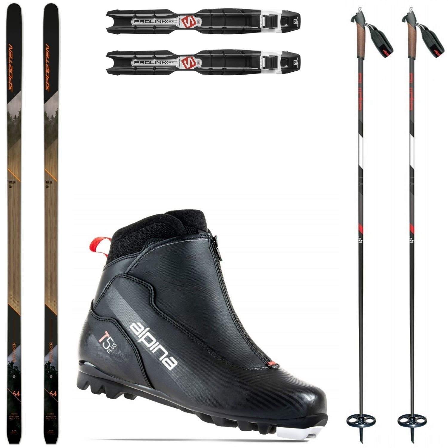 Backcountry set SPORTEN Explorer SKIN so stúpacím pásom a viazaním NNN + topánky Alpina T5 + palice - Backcountry sety - 1