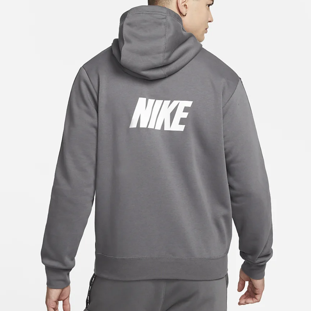 Mikina NIKE M NSW Repeat Fleece PO Hoodie BB Iron Grey/White - Mikiny s kapucňou - 2