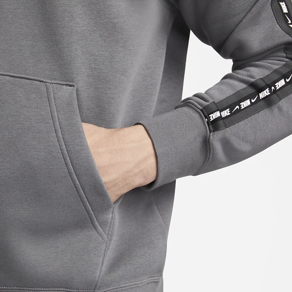 Mikina NIKE M NSW Repeat Fleece PO Hoodie BB Iron Grey/White - Mikiny s kapucňou - 3