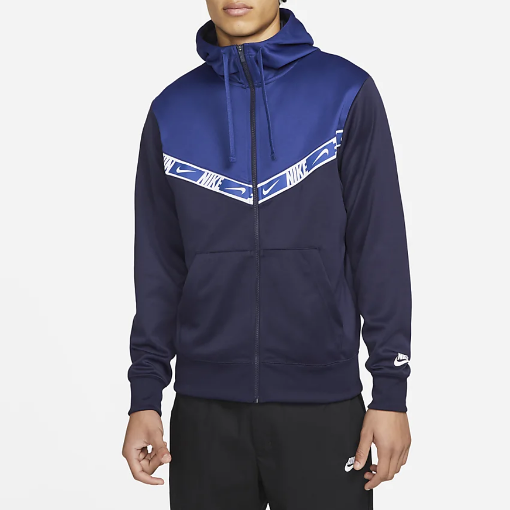 Mikina NIKE M NSW Repeat PK FZ Hoodie Blackened Blue/Deep Royal Blue - Mikiny s kapucňou - 1