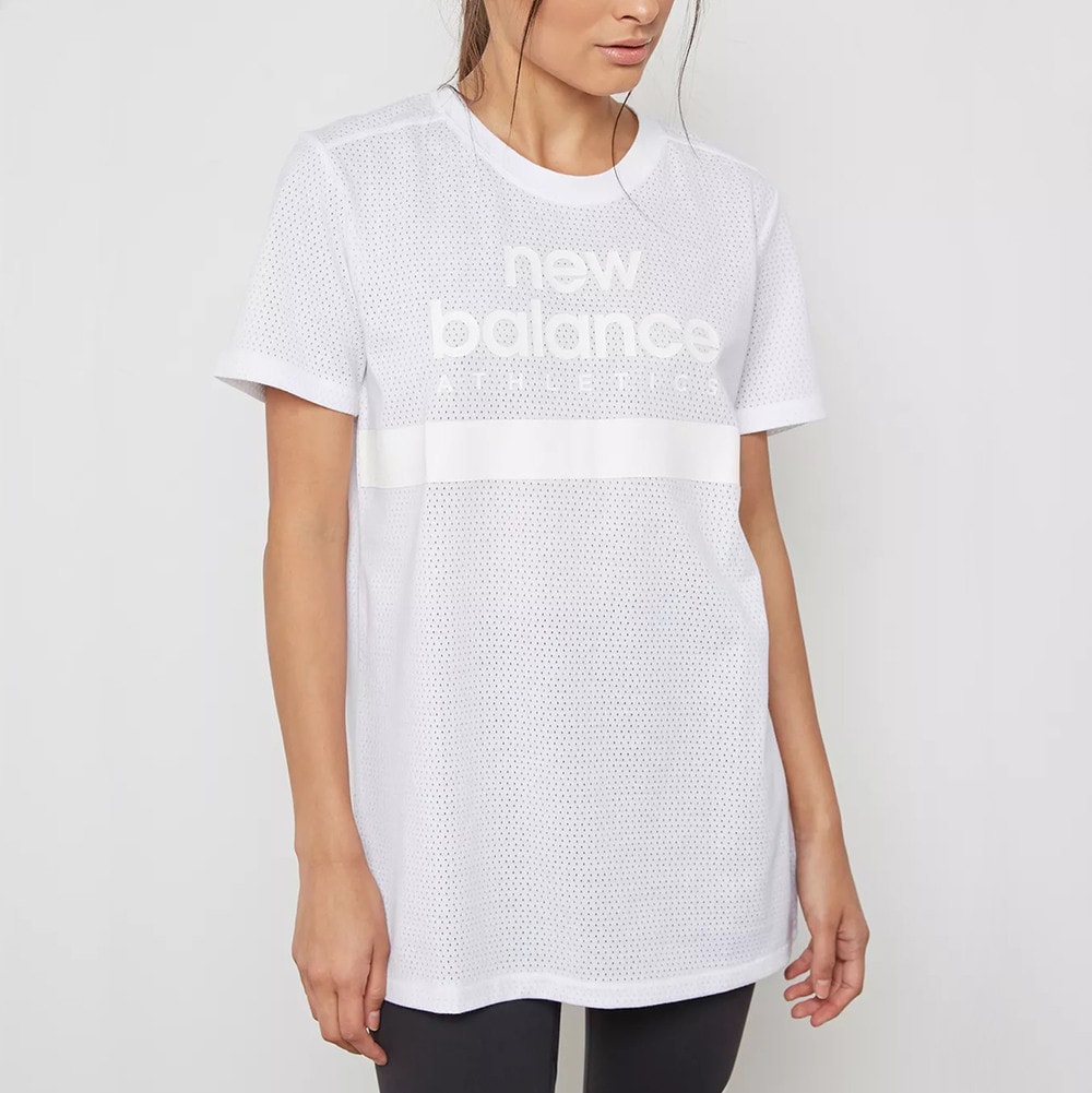 Dámske tričko NEW BALANCE W NB Athletics Mesh Tee White - Dámske oblečenie - 1