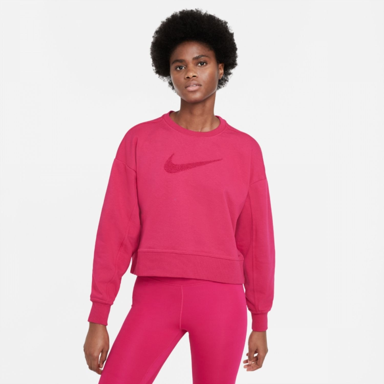 Mikina NIKE Sweatshirt  DRY GET FIT DREW Rose - Mikiny bez kapucne - 1