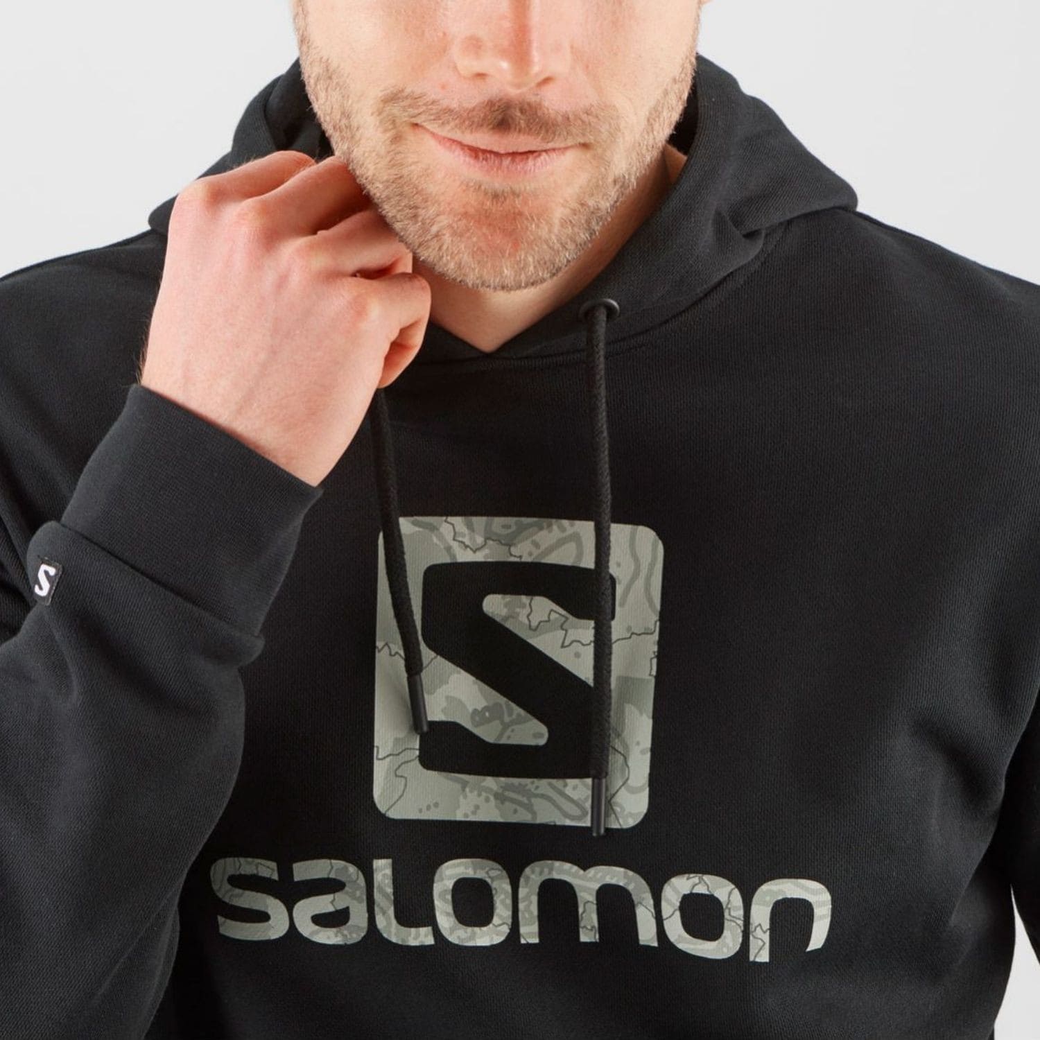 Mikina SALOMON Outlife Logo Pullover Hoodie Black - Mikiny s kapucňou - 3