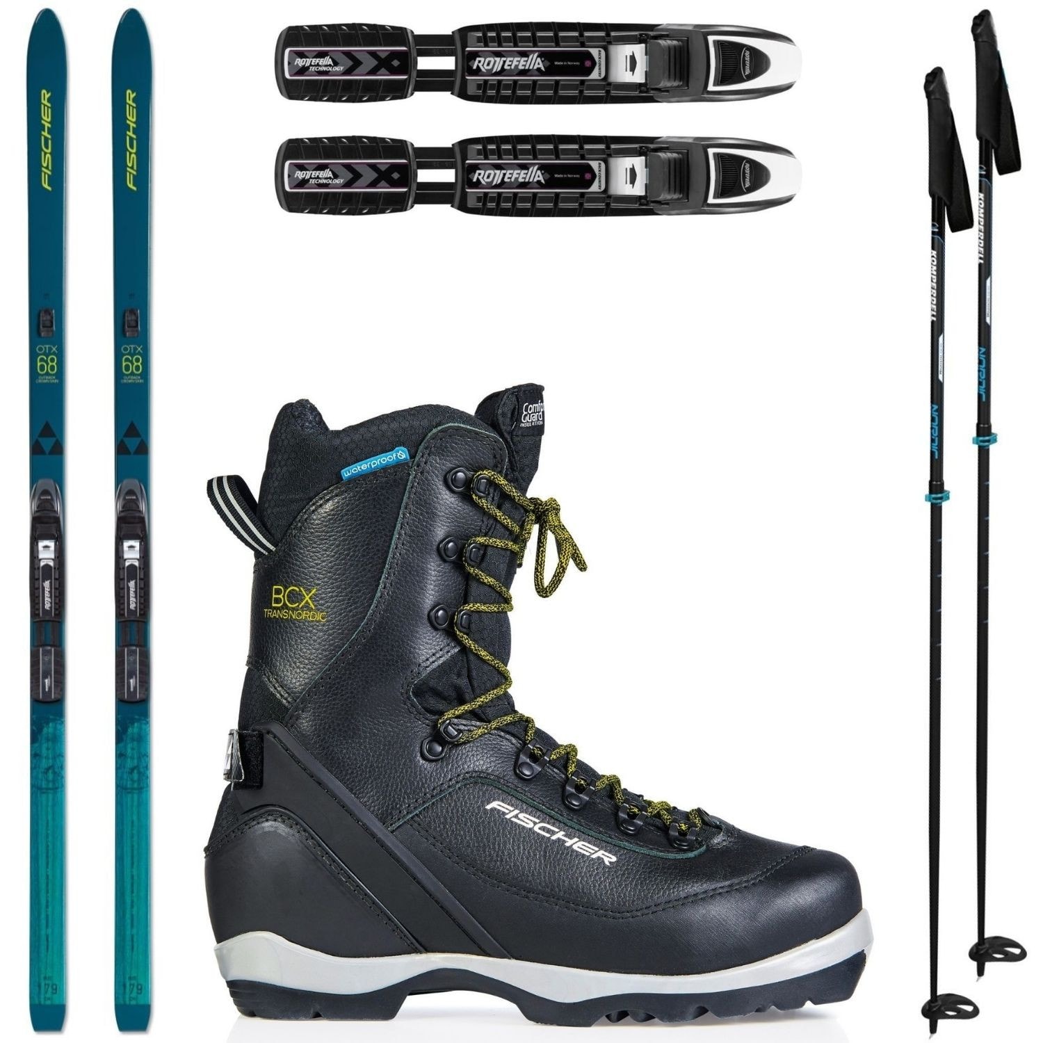 Backcountry set FISCHER Outback 68 Crown/Skin Xtralite s viazaním + obuv Transnordic + palice - Backcountry sety - 1