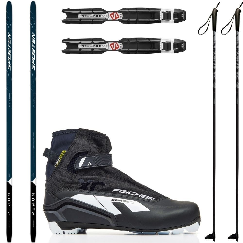 Bežkový set SPORTEN Perun MgE s viazaním + obuv Fischer + palice - Pánske sety - 1