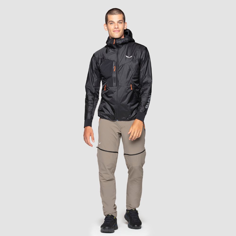 Bunda SALEWA Pedroc Hybrid Twr M Hodded Jacket Black - Bundy na bežky a skialp - 4