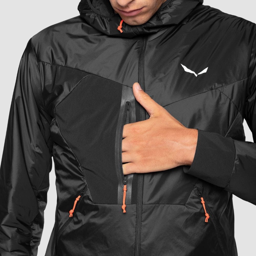 Bunda SALEWA Pedroc Hybrid Twr M Hodded Jacket Black - Bundy na bežky a skialp - 8