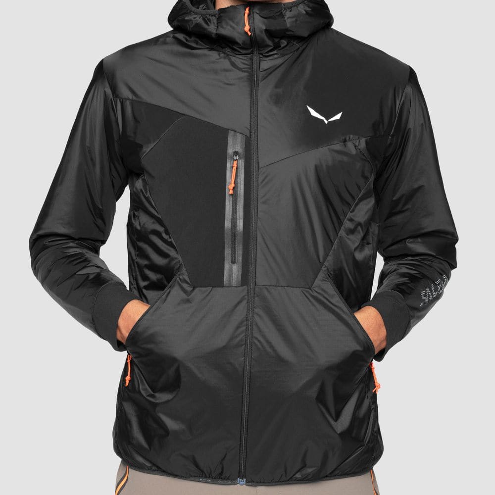 Bunda SALEWA Pedroc Hybrid Twr M Hodded Jacket Black - Bundy na bežky a skialp - 2