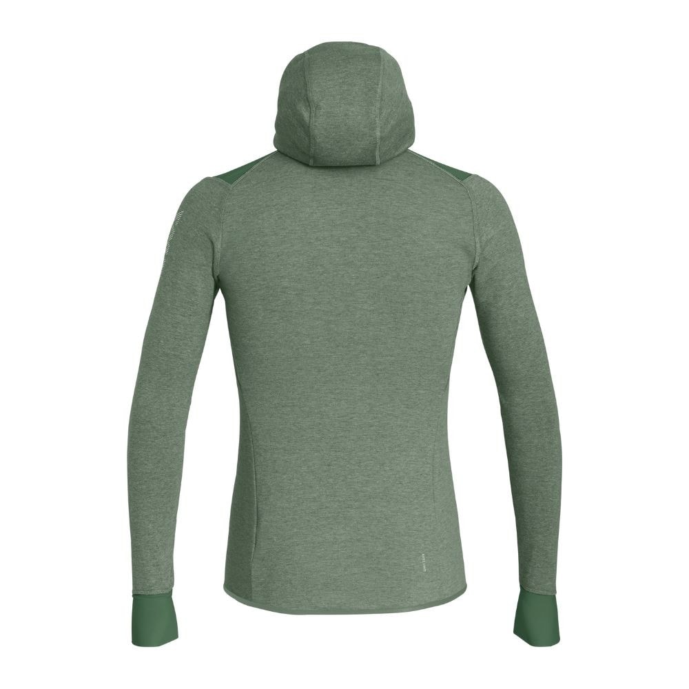 Mikina SALEWA Puez 2 Dry M L/S Hood Full Zip Tee Thyme Melange - Technické mikiny - 2