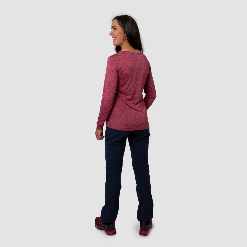 Tričko SALEWA Puez Melange Dry W Long Sleeve Tee Mauvemood Melange - Dámske oblečenie - 4