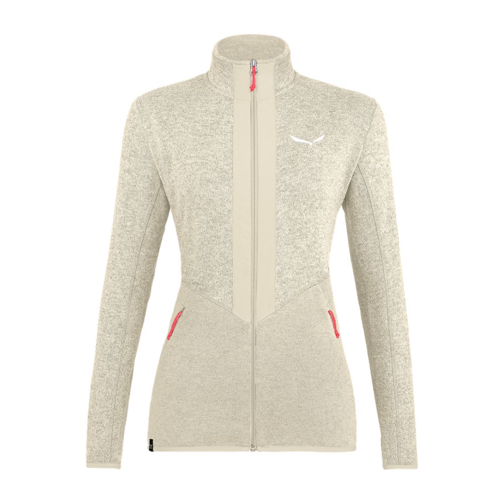 Mikina SALEWA Rocca 2 Polarlite W Fleece Oatmeal Melange - Mikiny bez kapucne - 3