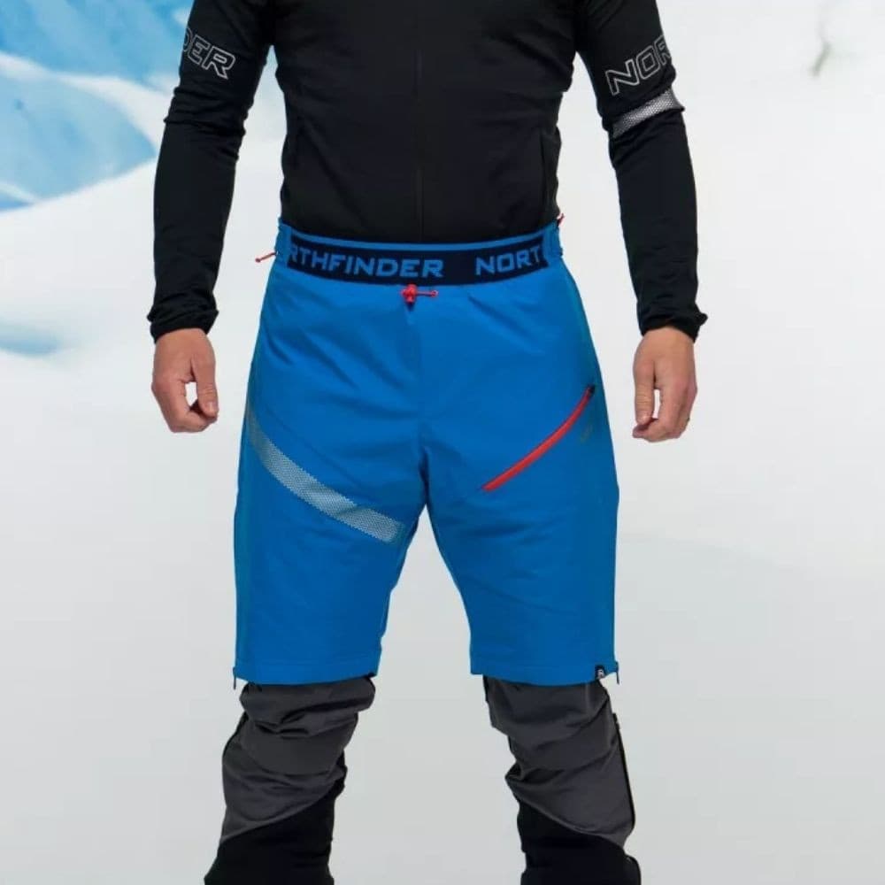 Zateplené kraťasy NORTHFINDER Kosiare Blue - Nohavice na bežky a skialp - 1