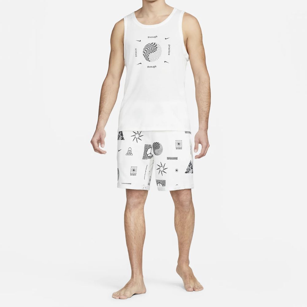 Kraťasy NIKE Yoga Therma-Fit Men´s White/Black - Kraťasy & Šortky - 4