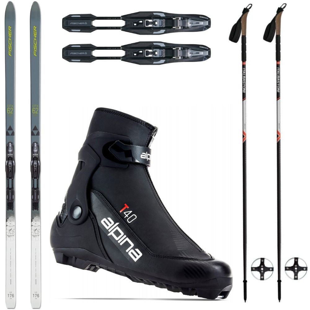 Bežkový set FISCHER Spider 62 Crown + obuv Alpina T40 + palice - Backcountry sety - 1