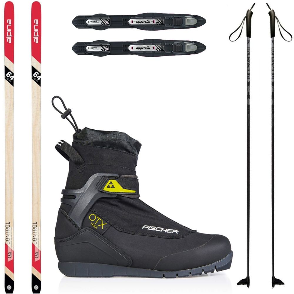 Bežkový set ALPINA Control 64 Edge s viazaním + obuv Fischer + palice - Pánske sety - 1