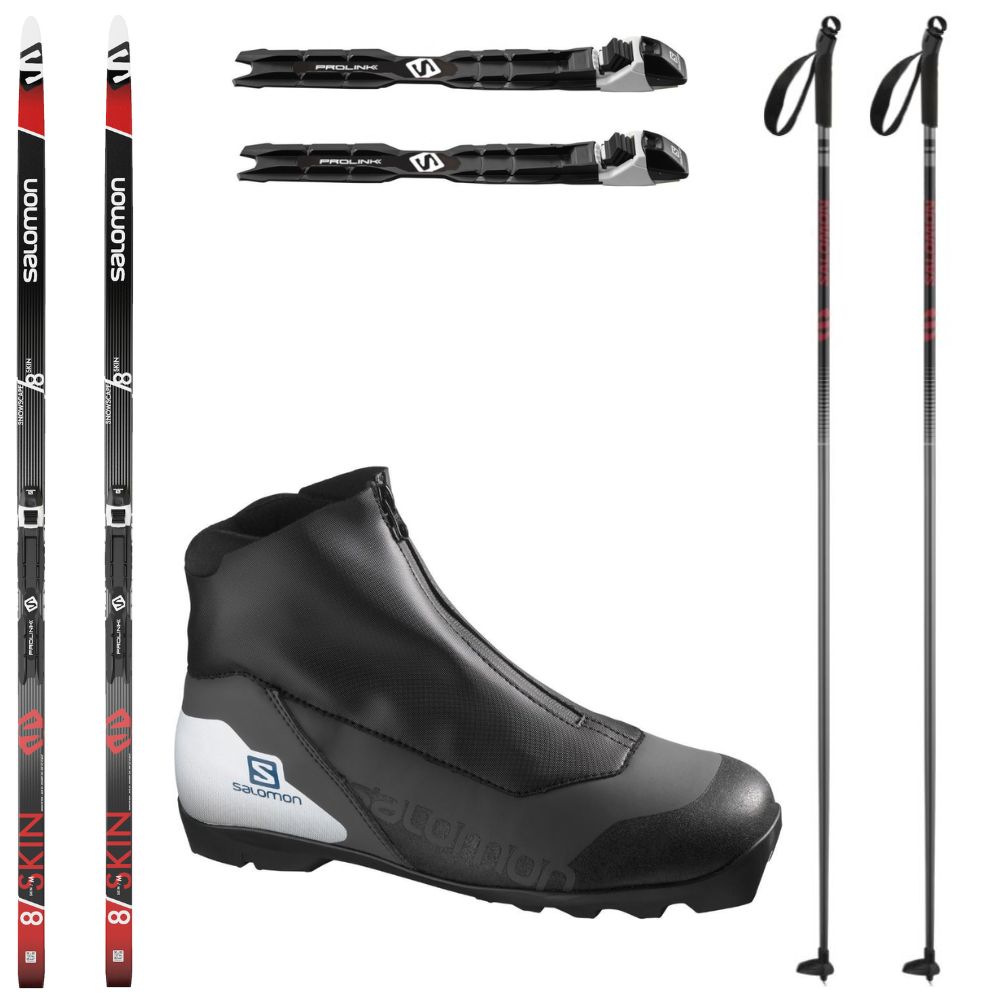 Bežkový set SALOMON Snowscape 8 Skin + obuv Salomon Escape + palice - Dámske sety - 1