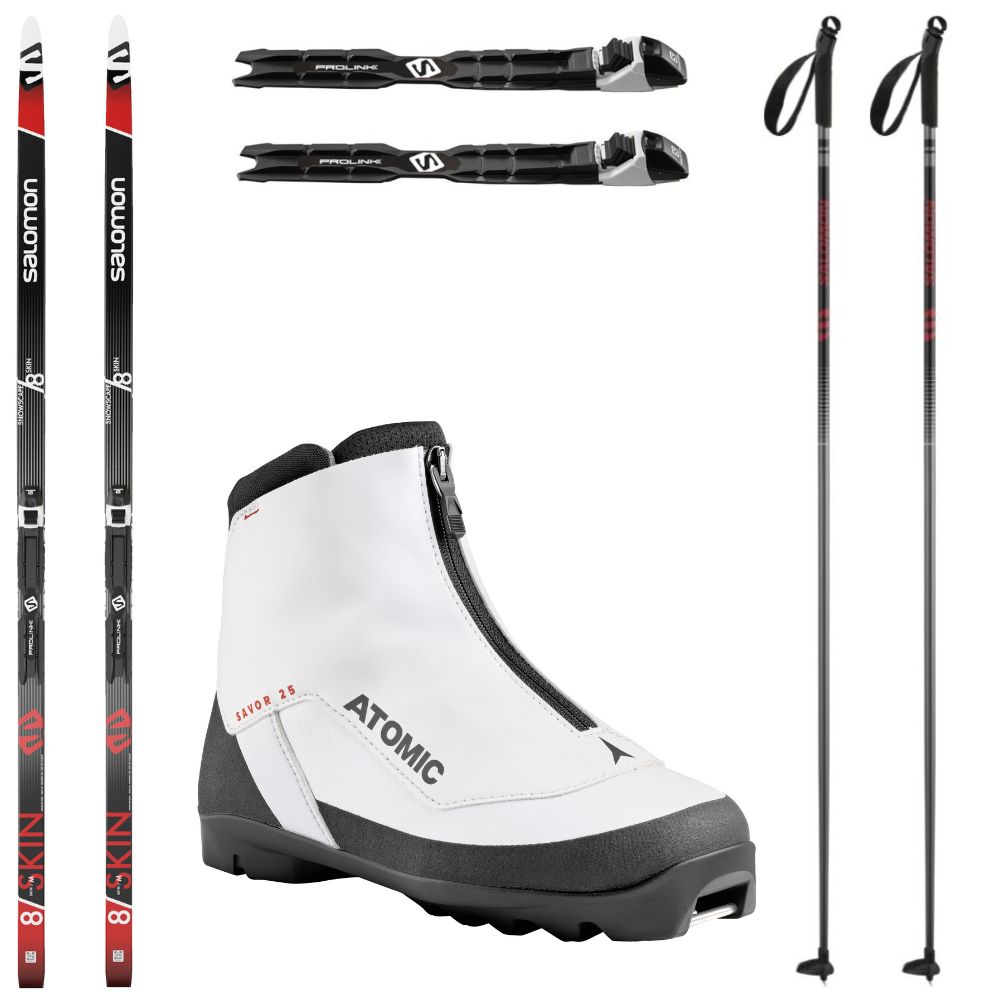 Dámsky bežkový set SALOMON Snowscape 8 Skin + obuv Atomic + palice - Dámske sety - 1