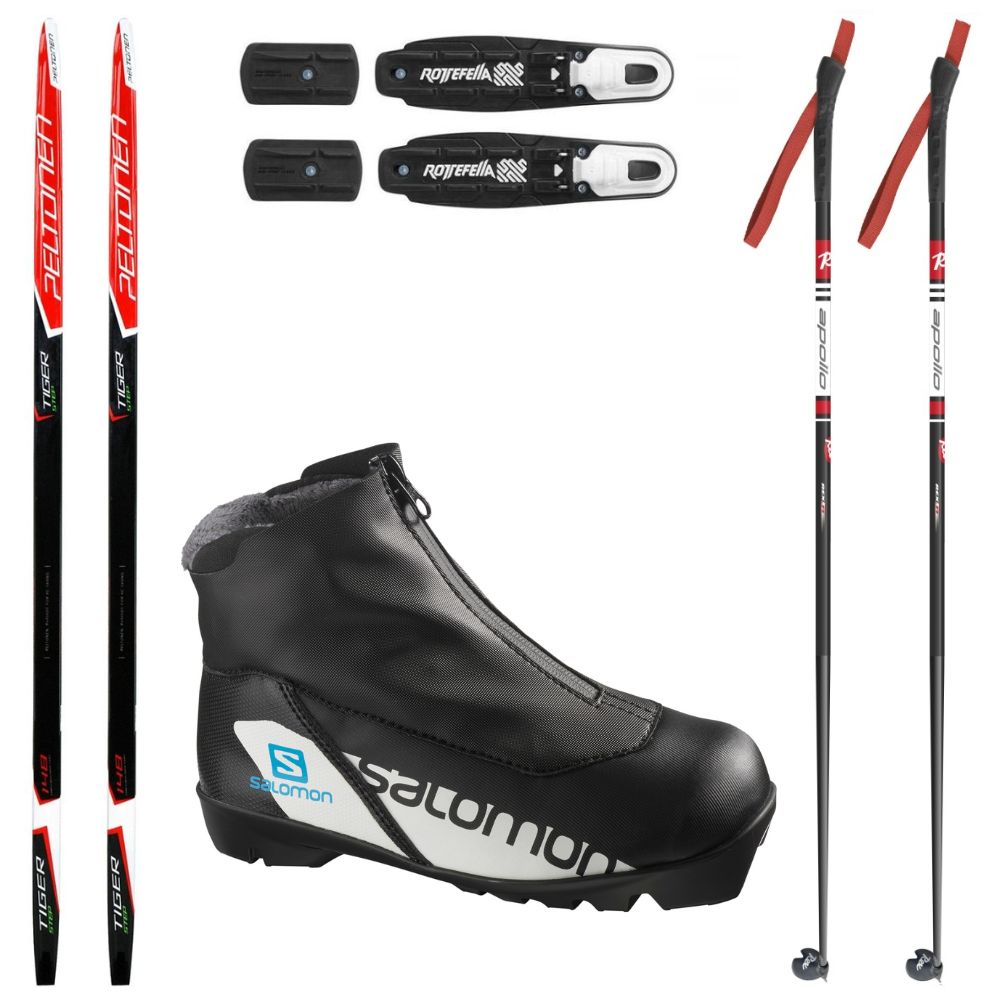 Juniorský bežecký set PELTONEN Tiger Jr + obuv Salomon + palice - Detské sety - 1