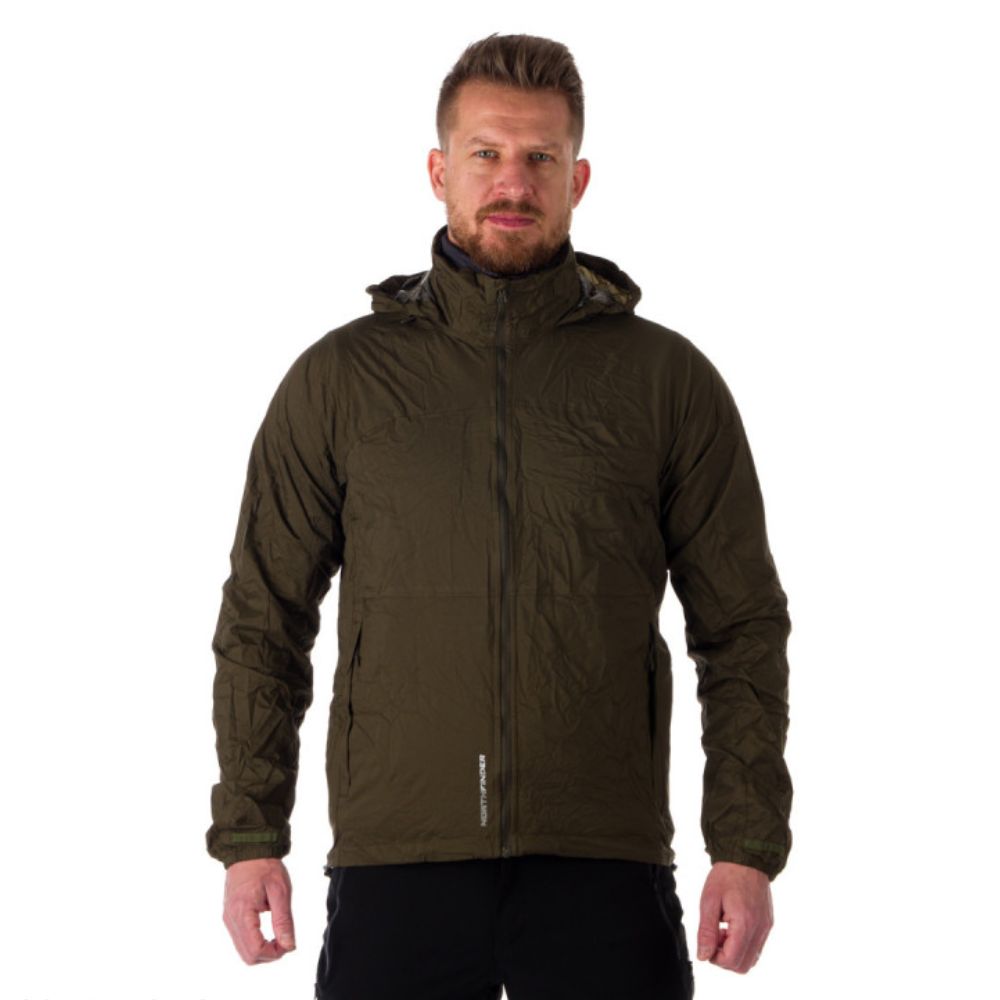 Pánska vodotesná zbaliteľná outdoorová bunda NORTHFINDER Northkit Tmavozelená - Bundy & Vesty - 5