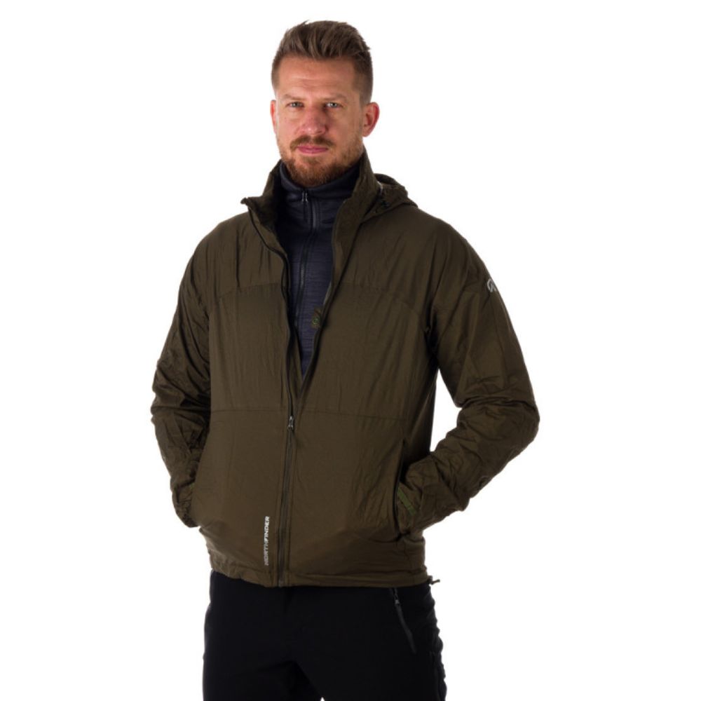 Pánska vodotesná zbaliteľná outdoorová bunda NORTHFINDER Northkit Tmavozelená - Bundy & Vesty - 3